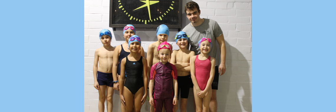Ecole de natation : bonnets bleus groupe 1